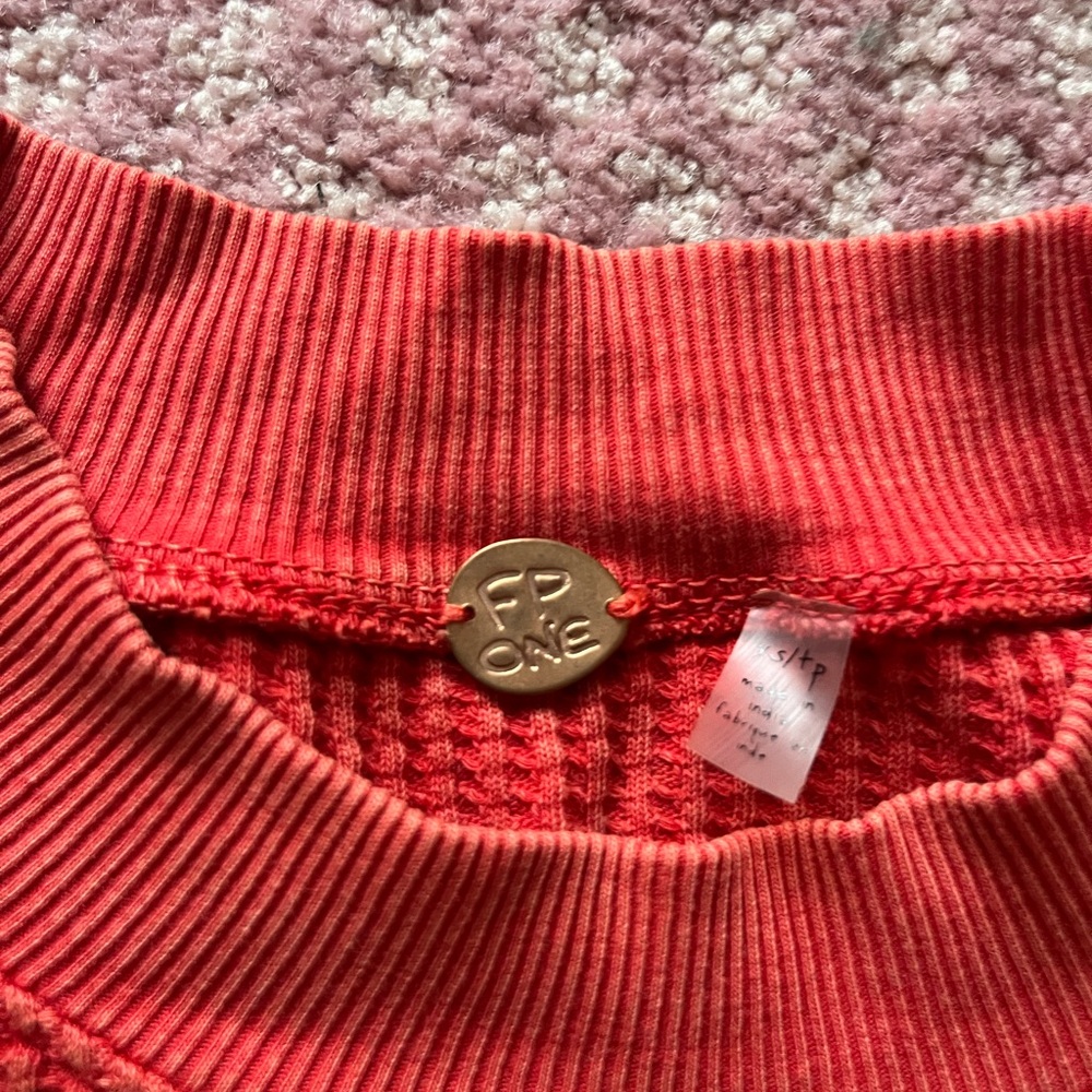 Free People Red Ribbed Sweater - Picture 5 of 6
